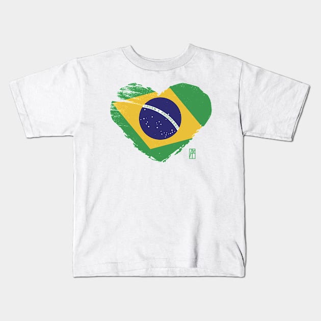 I love my country. I love Brazylie. I am a patriot. In my heart, there is always the flag of Brazile. Kids T-Shirt by ArtProjectShop